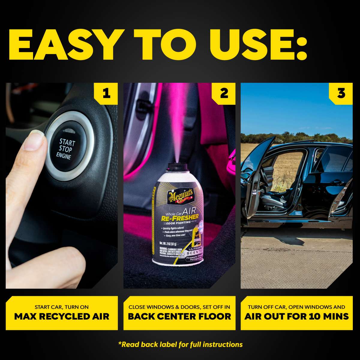  Meguiar's Whole Car Air Re-Fresher Odor Eliminator - Ultimate Scentedl
